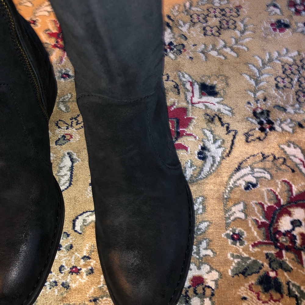 Born  wide calf black leather boots